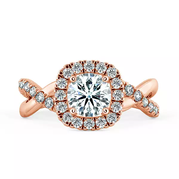 Twiss Halo Cushion Engagement Ring with Eternity Band NCH2405 2